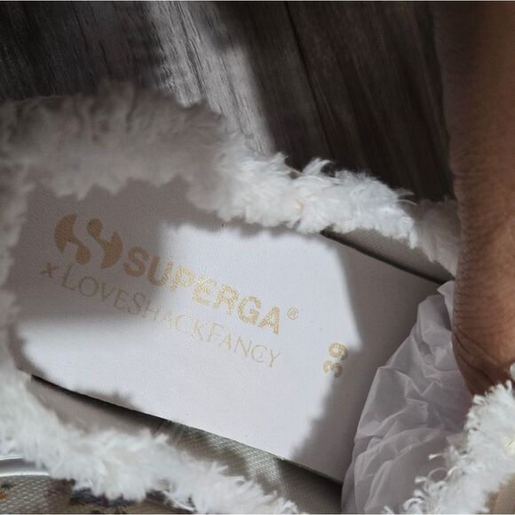 Superga x LoveShackFancy 2750 Flower Fringed Sneakers Sz 8 - Picture 15 of 16